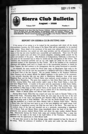 Sierra Club Bulletin 1929 Vol 14 No 4 August thumbnail